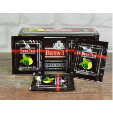 Пакетированный черный Бета чай Мята и лимон