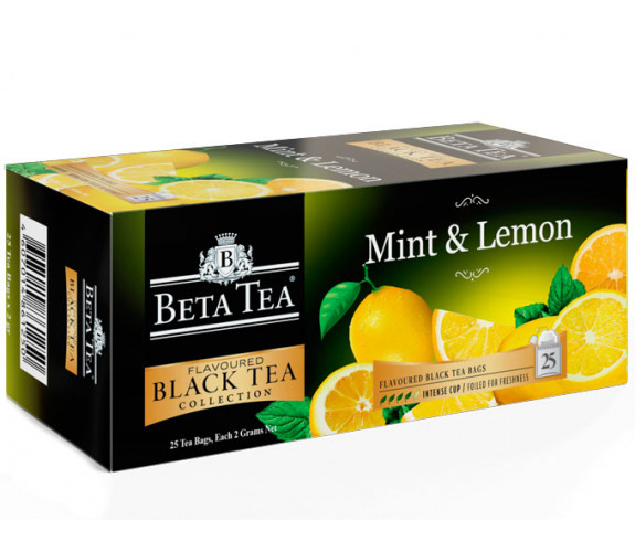 Пакетированный черный чай Мята - Лимон
