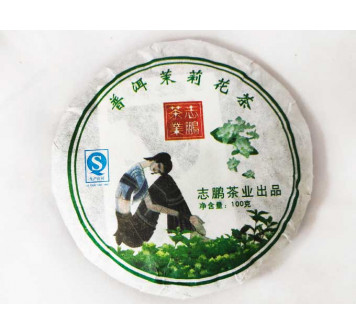 Чай Шу пуэр Бин Ча с жасмином 92-100 гр.