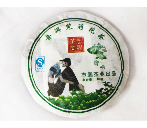 Чай Шу пуэр Бин Ча с жасмином 92-100 гр.