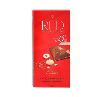 Шоколад RED без сахара молочный с орехом