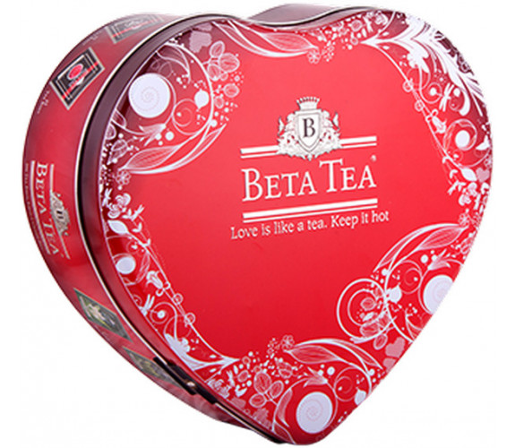 Чай Beta Tea "Сердце", черный ароматизированный, ассорти, 100 пакетиков