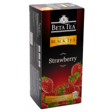 Чай Beta Tea "Клубника", черный ароматизированный , 25 пакетиков