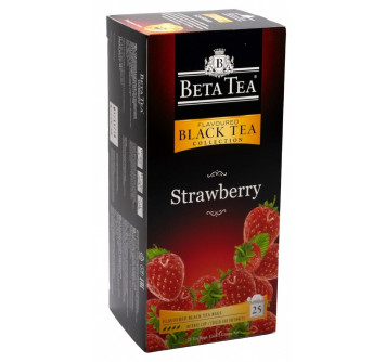 Чай Beta Tea "Клубника", черный ароматизированный , 25 пакетиков