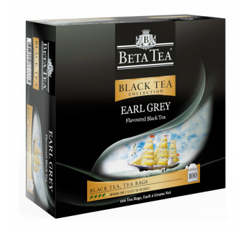 Чай Beta Tea "Бергамот", черный с бергамотом, 100 пакетиков