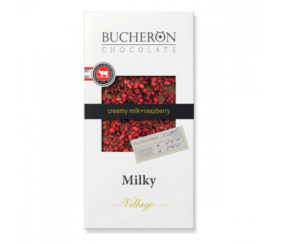 Шоколад Bucheron Swiss Heritage "Milky Village", молочный с кусочками малины, 100 г