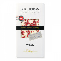 Шоколад Bucheron "White Village", белый с кусочками малины, 100 г
