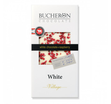Шоколад Bucheron "White Village", белый с кусочками малины, 100 г
